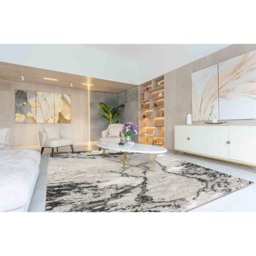 Elysium Modern Abstract Living Room Area Rug Metallic Sheen - Huracan-Grey - Grey / 170cm - thumbnail 3