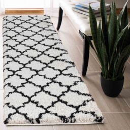 Moroccan Berber Shaggy Rugs Living Room Trellis Design - Stone / 120x170 cm Rectangle - thumbnail 4