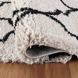Moroccan Berber Shaggy Rugs Living Room Trellis Design - Stone / 120x170 cm Rectangle - thumbnail 3