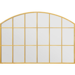 Arcus Overmantle Window Framed Arched Wall Mirror - Gold / 75cm - thumbnail 3