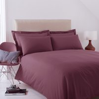 Charlotte Thomas Poetry Plain Dyed Duvet Cover Set - Aubergine / Single / 1 Duvet cover and 1 Housewife pillowcases