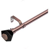 19mm Extendable Metal Curtain Pole with Diamond Finials - Antique Copper / 70 - 120 cm - thumbnail 1