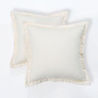 Plain Outdoor Cushion 45 x 45 cm, Set of 2 - Natural - thumbnail 1