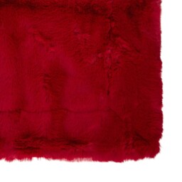 Soft Rabbit Faux Fur Throw - Red - thumbnail 4