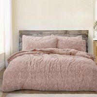 Snug Soft Teddy Marl Duvet Set - Blush / King - thumbnail 1