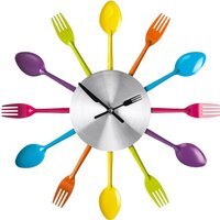 Romero 37cm Dia Multi Coloured Cutlery Wall Clock - Multicolour