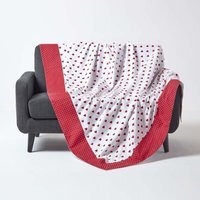 Cotton Heart Decorative Throw Blanket - Red - image 1
