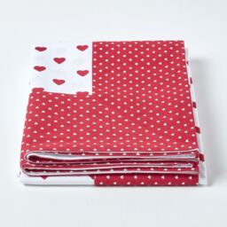 Cotton Heart Decorative Throw Blanket - Red - thumbnail 3