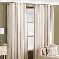 Set of 2 Broadway Striped Room Darkening Eyelet Curtains - Coffee / 229cm - thumbnail 1