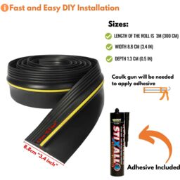 Rubber Garage Draught Excluder   - Black - thumbnail 3