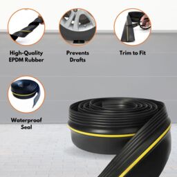 Rubber Garage Draught Excluder   - Black - thumbnail 2