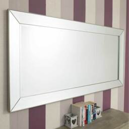 Frameless Large Venetian Madena Leaner Modern Wall Mirror 165 x 78cm - Yellow - thumbnail 2