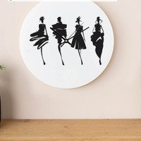 Lady art wall clock - Black and white - image 1