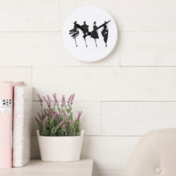 Lady art wall clock - Black and white - thumbnail 2