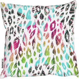 Beautiful floral jungle exotic animal print Outdoor Cushion - Blue / 60cm - thumbnail 2