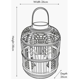 Decorative Lantern Candle Holder - Natural / 38cm - thumbnail 3
