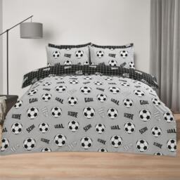 Football Duvet Cover Bedding Set - Grey / Double - thumbnail 3