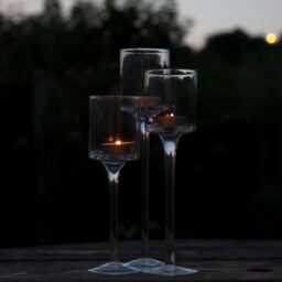 Tea Light Candle Holders - Set of 3 - Clear - thumbnail 5