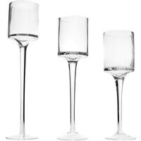 Tea Light Candle Holders - Set of 3 - Clear