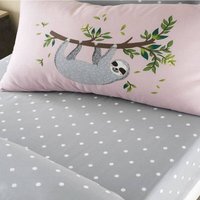 Sloth Fitted Sheet Set - Pink/Grey - image 1