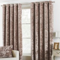Verona Crushed Velvet Eyelet Curtains - Oyster / 183cm - image 1