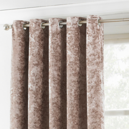 Verona Crushed Velvet Eyelet Curtains - Oyster / 183cm - thumbnail 2