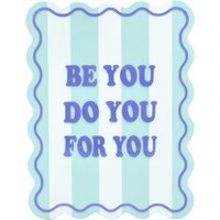 Inspirational Wavy Wooden Plaque - Blue