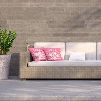 Vintage Tropical Graphic. Summer Graphic Outdoor Cushion - Pink / 60cm - thumbnail 1