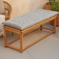 Homescapes Garden Bench Cushion Luxury Cotton Indoor Outdoor Bench Pad - Grey / 143cm - thumbnail 1
