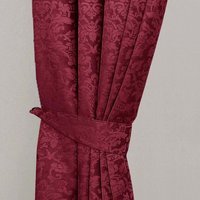 Velvet Jacquard Curtain Tie Back Pair - Wine