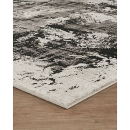 Mayfair Living Room Area Rug Metallic Sheen Contemporary Modern Canvas Design - Black / 170cm - thumbnail 5