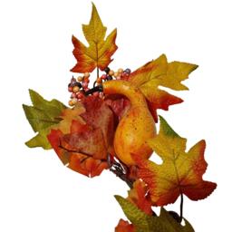 Homescapes Orange Autumn Garland with Pumpkins, 1.4m - Orange - thumbnail 2