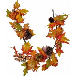 Homescapes Orange Autumn Garland with Pumpkins, 1.4m - Orange - thumbnail 4