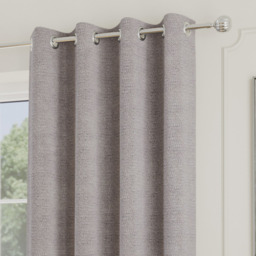 Royale Boucle Eyelet Thermal Room Darkening Single Door Curtain - Silver - thumbnail 3