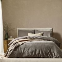 Malton Stripe Cotton Duvet Cover Set - Mole / Single