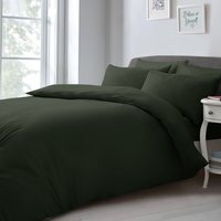Soft Touch Plain Microfibre Duvet Cover and Pillowcase Set - Olive / Single - image 1