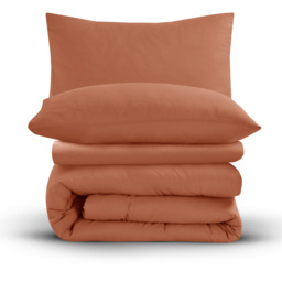 Soft Touch Plain Microfibre Duvet Cover and Pillowcase Set - Olive / Single - thumbnail 3