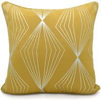 Modern Geomtric Foil Print Cushion - Ochre - image 1