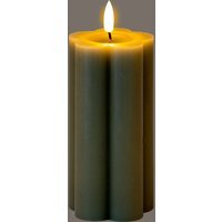 Luxe Collection Grey Pillar LED Candle Flameless Real Wax - Grey - thumbnail 1
