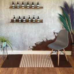 Indian Cotton Rug Dark Brown Beige for Home Yoga - Dark Brown - thumbnail 3