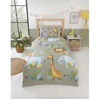 Rumble In the Jungle Duvet Cover Set - Green / Single - image 1