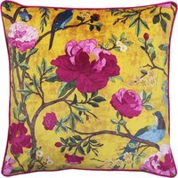 Chinoiserie Floral Cushion - Gold / Polyester - image 1