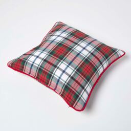 Cotton Macduff Tartan Cushion Cover - Red / 45cm - thumbnail 4