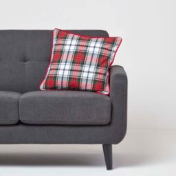 Cotton Macduff Tartan Cushion Cover - Red / 45cm - thumbnail 2