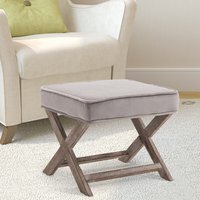 HOMCOM Footstool Padded X Shape Seat - Grey