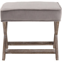 HOMCOM Footstool Padded X Shape Seat - Grey - thumbnail 3