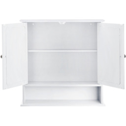 Bathroom Cabinet with Double Mirror Doors Wall Mount Storage - White / 56cm - thumbnail 5