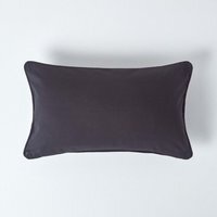 Homescapes Cotton Plain Cushion Cover - Black / 50cm