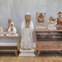 Buddha Statue Standingwash 1m Welcome - Brown