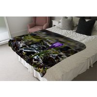 Autumn Flower Bloom In Nature Blanket - Purple - image 1